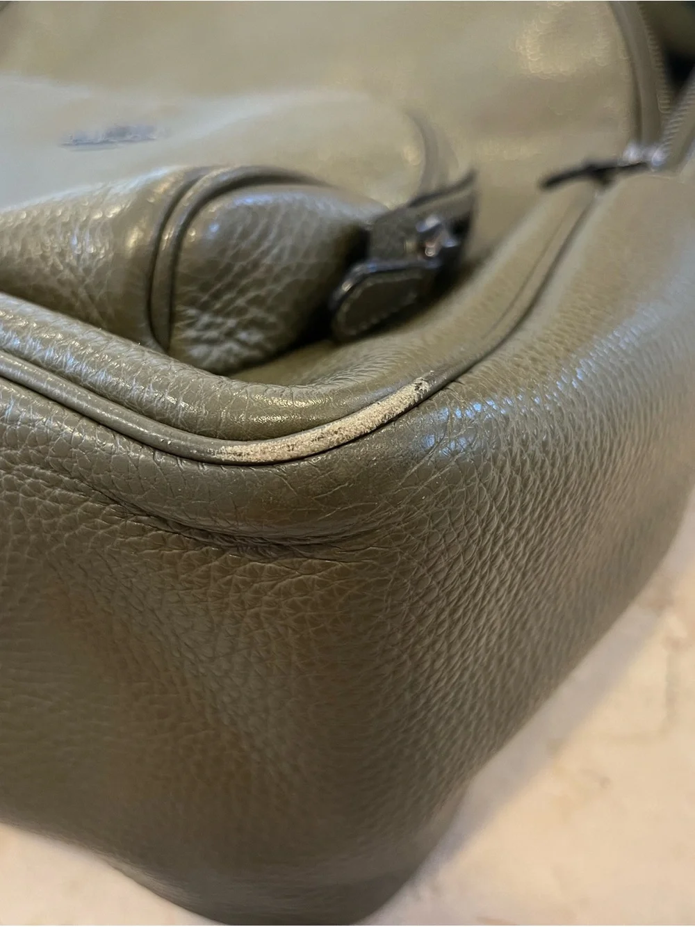 Coach Olive Green Pebbled Leather Backpack